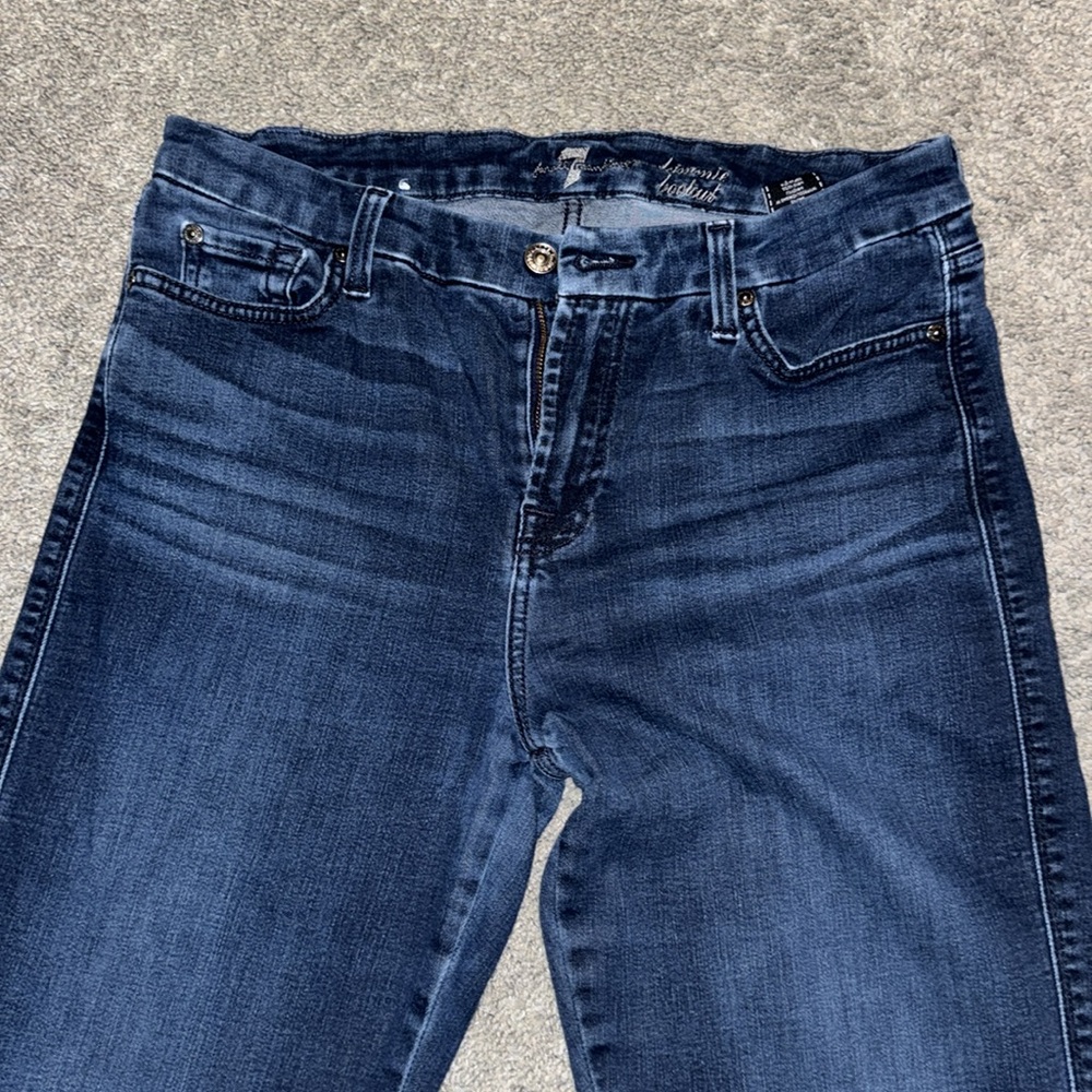 7 For All Mankind Dark Indigo Flare Jeans - Picture 2 of 6